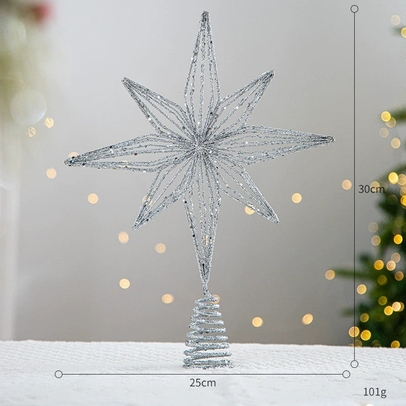 Estrella de Navidad para árbol, decoración colgante luminosa, 6 diseños, adorno navideño para bodas y fiestas