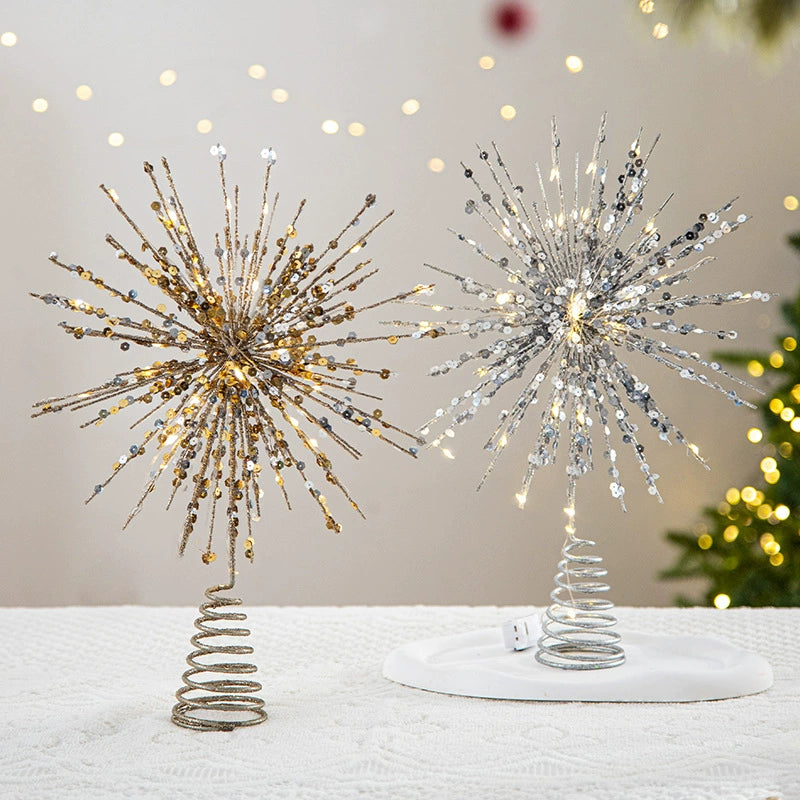 Estrella de Navidad para árbol, decoración colgante luminosa, 6 diseños, adorno navideño para bodas y fiestas