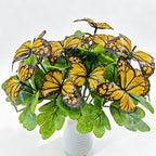 Flores artificiales de mariposa, 5 ramos de 29 cm, 5 cabezas de 8 cm cada una, para bodas y decoración de eventos