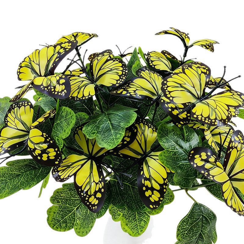 Flores artificiales de mariposa, 5 ramos de 29 cm, 5 cabezas de 8 cm cada una, para bodas y decoración de eventos