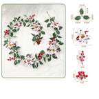 Guirnalda de Flores Artificiales de Bayas de Poinsettia Rojo y Blanco, 175 cm, Decoración Festiva para Hogar y Celebraciones