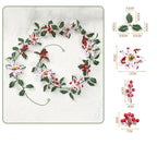 Guirnalda de Flores Artificiales de Bayas de Poinsettia Rojo y Blanco, 175 cm, Decoración Festiva para Hogar y Celebraciones