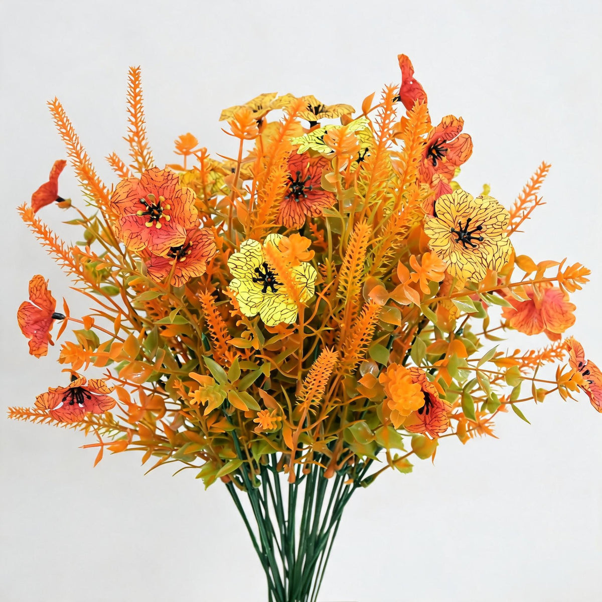 Rama de Eucalipto Artificial, Decoración Otoñal, 32 cm, 10 Unidades, Plástico PE/PVC, Hogar, Interior