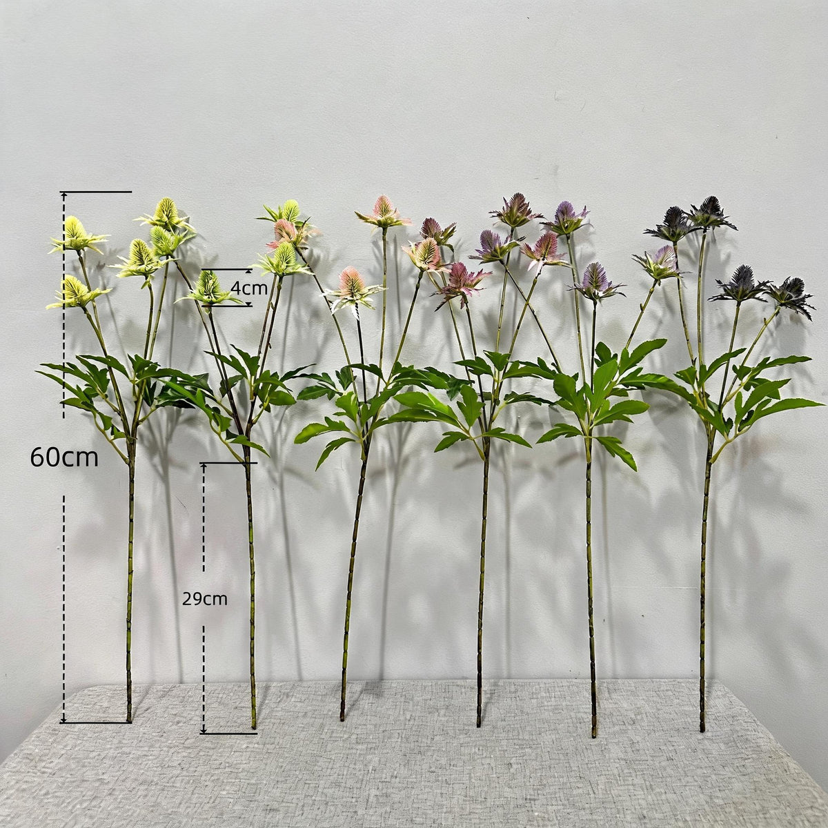 Planta artificial de hinojo silvestre moderno, 4 cabezas, 60 cm, decoración para bodas y hogar, material plástico, realista