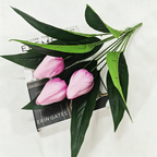 Ramita de Tulipán Artificial, 40 cm, 3 Flores, Decoración para Hogar, Sin Maceta
