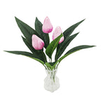 Ramita de Tulipán Artificial, 40 cm, 3 Flores, Decoración para Hogar, Sin Maceta