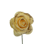 25 cabezas de rosas artificiales sueltas con brillo dorado, 5.5 cm, espuma, DIY decoración mesa escaparate fotos