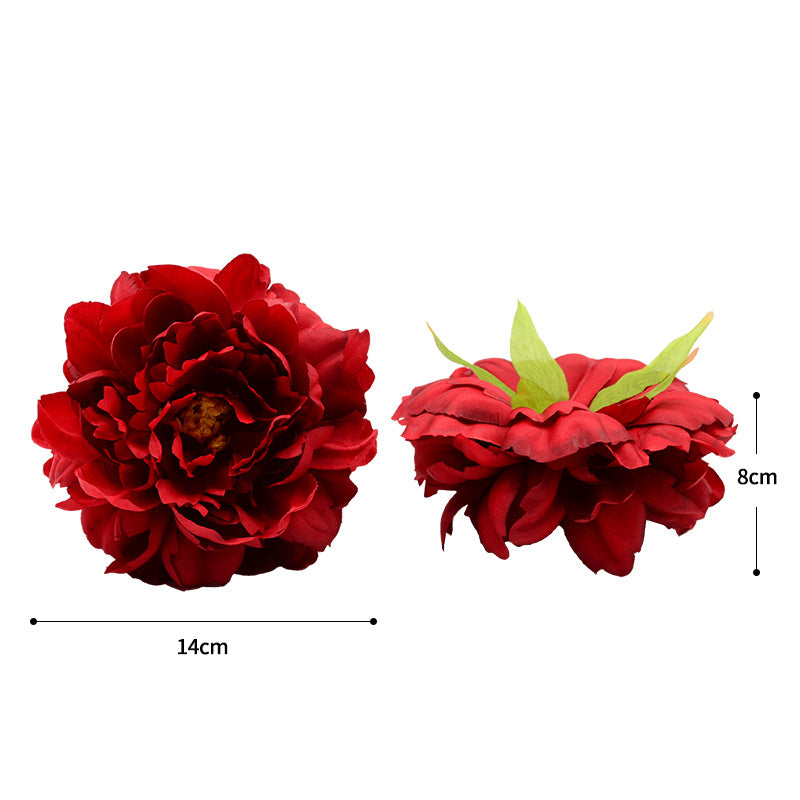 Flores artificiales de peonía, cabezas sueltas de seda, 14 cm diámetro, pack de 3, decoración bodas DIY ramos y centros de mesa