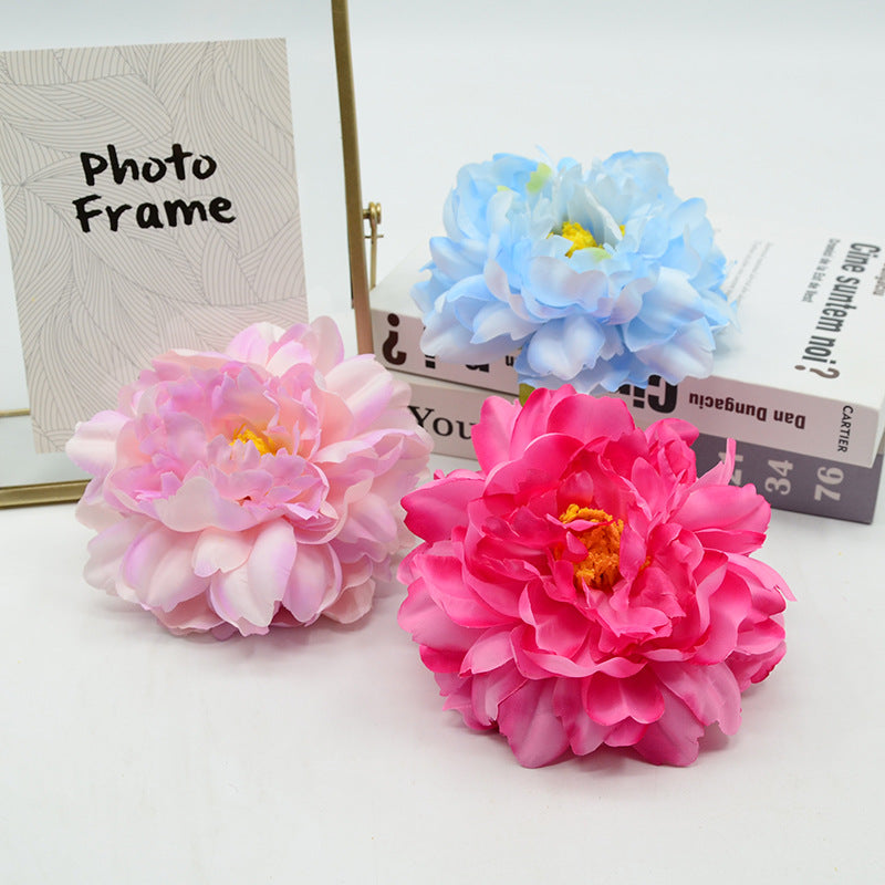 Flores artificiales de peonía, cabezas sueltas de seda, 14 cm diámetro, pack de 3, decoración bodas DIY ramos y centros de mesa