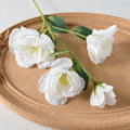 Flores artificiales de lisianthus, ramo de 4 tallos con flores de 9,5 cm, decoración para bodas y hogar, 57 cm de altura
