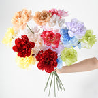 Ramo de Peonías Artificiales, 3 Flores, 66 cm de Altura, Decoración para Bodas, Hogar y Hoteles