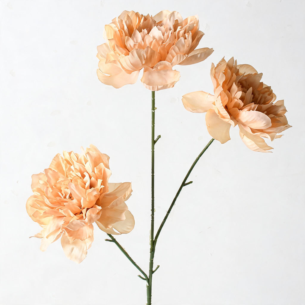 Ramo de Peonías Artificiales, 3 Flores, 66 cm de Altura, Decoración para Bodas, Hogar y Hoteles
