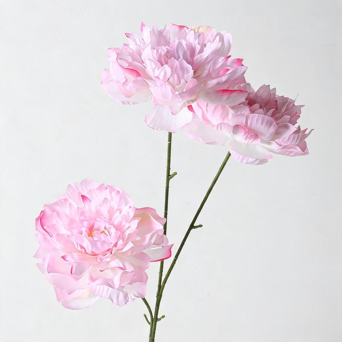 Ramo de Peonías Artificiales, 3 Flores, 66 cm de Altura, Decoración para Bodas, Hogar y Hoteles