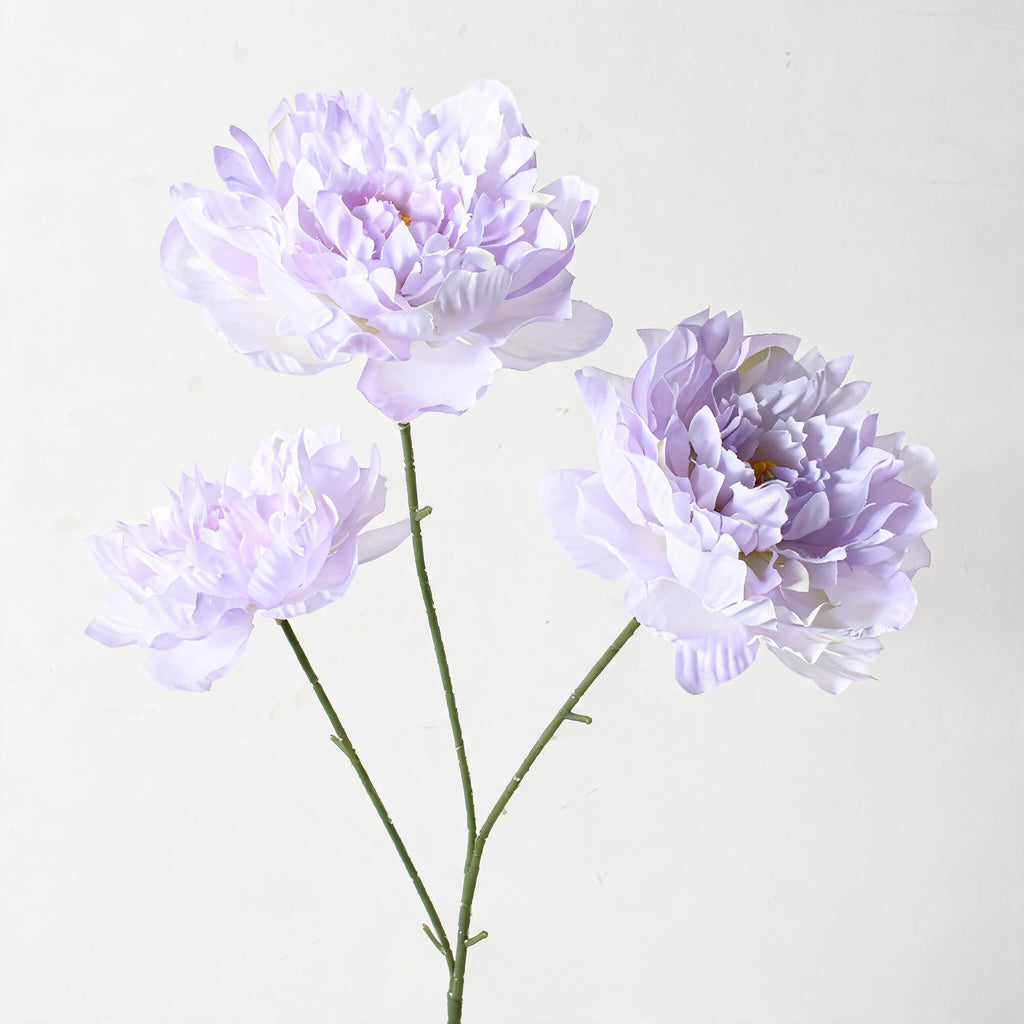 Ramo de Peonías Artificiales, 3 Flores, 66 cm de Altura, Decoración para Bodas, Hogar y Hoteles