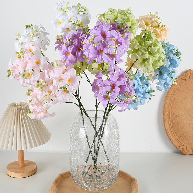 Hortensia artificial de seda para boda, 3 cabezas, 70 cm de altura, decoración de evento y mesa, sin maceta
