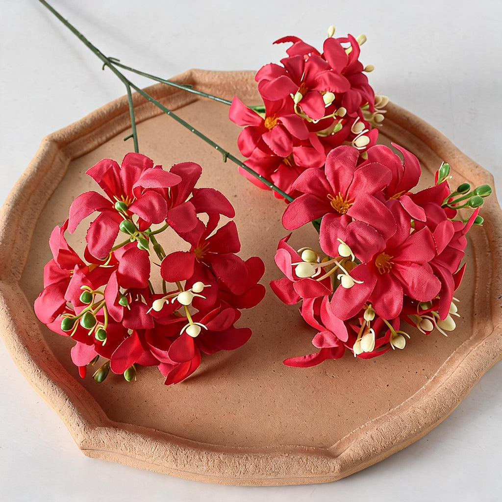 Hortensia artificial de seda para boda, 3 cabezas, 70 cm de altura, decoración de evento y mesa, sin maceta