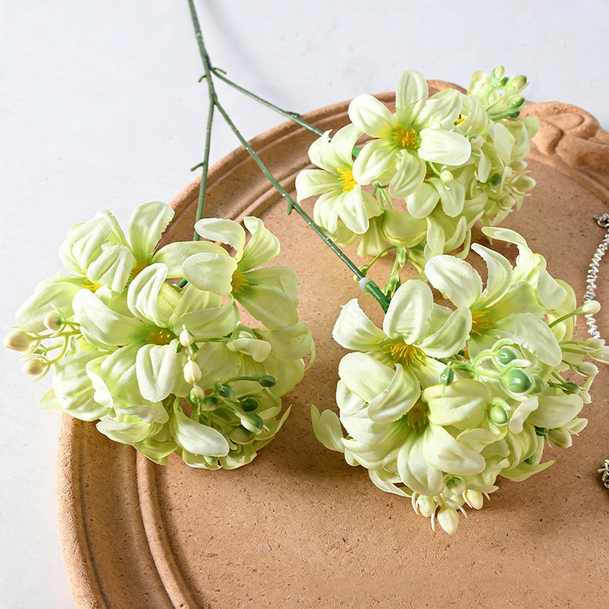 Hortensia artificial de seda para boda, 3 cabezas, 70 cm de altura, decoración de evento y mesa, sin maceta