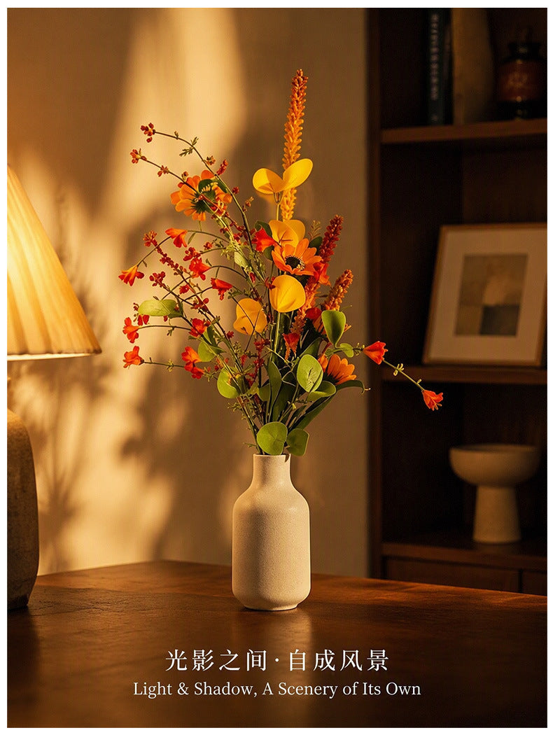 Ramo de margaritas artificiales de tonos otoñales, decoración para hogar, 75 cm