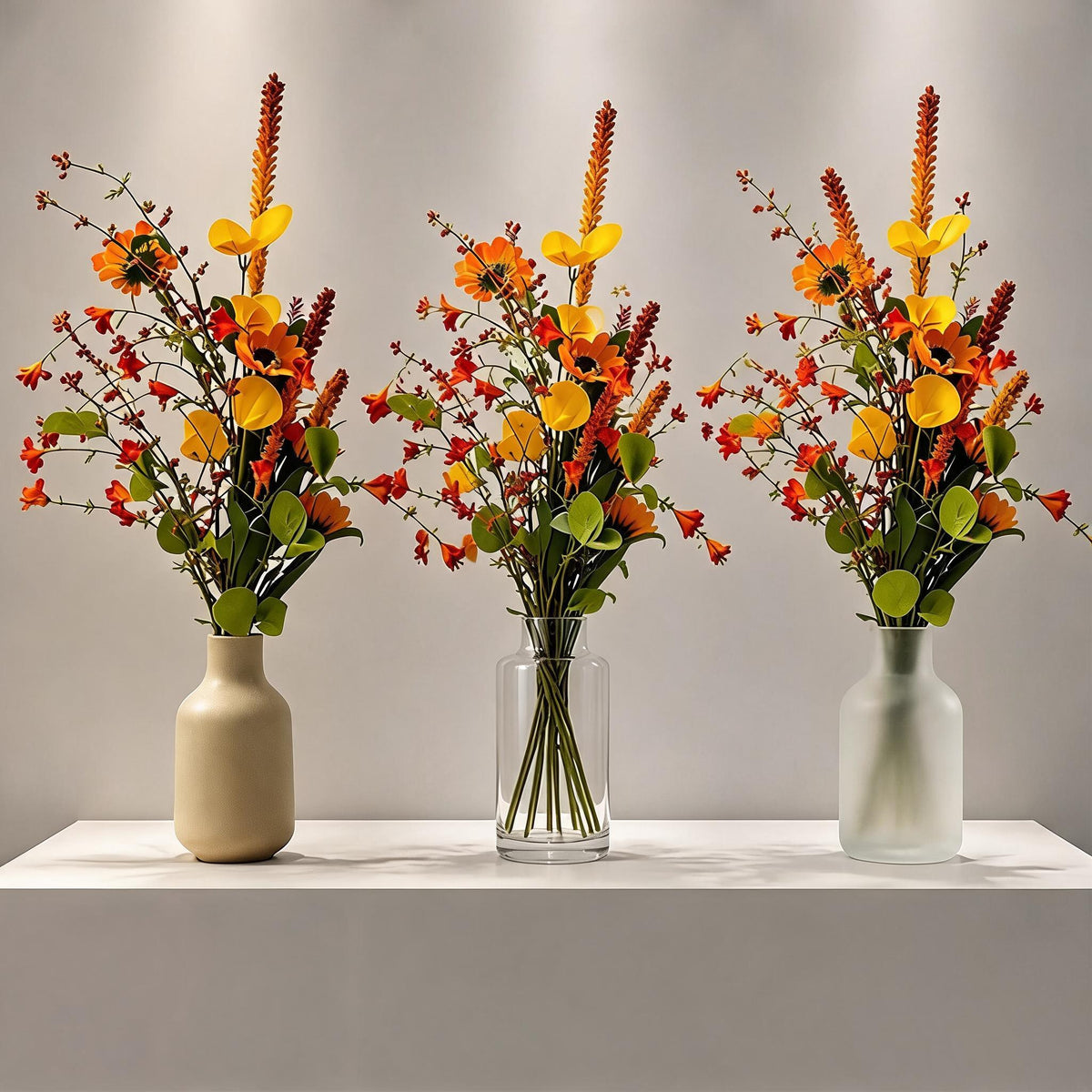 Ramo de margaritas artificiales de tonos otoñales, decoración para hogar, 75 cm