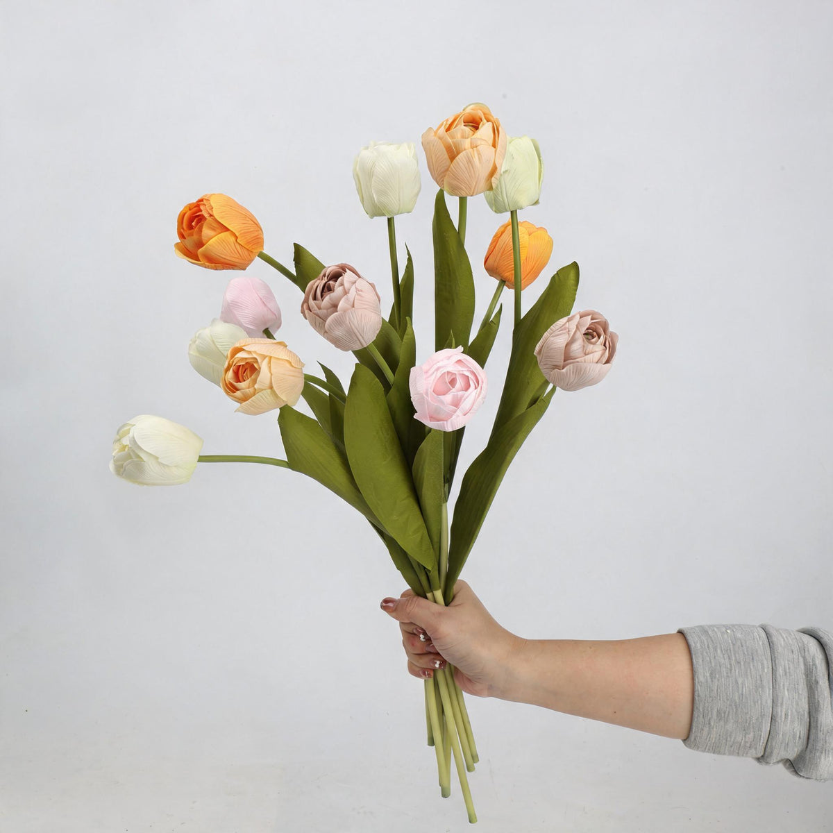 Tulipán artificial de látex realista, 46 cm, tallo flexible, diseño único para decoración del hogar, 6 colores disponibles