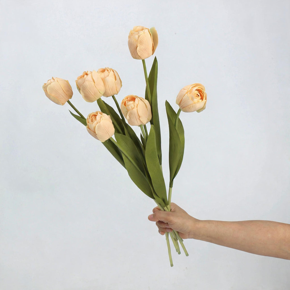 Tulipán artificial de látex realista, 46 cm, tallo flexible, diseño único para decoración del hogar, 6 colores disponibles