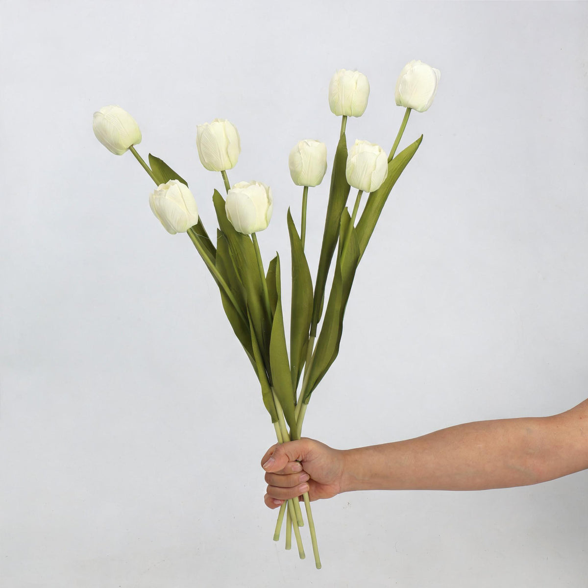 Tulipán artificial de látex realista, 46 cm, tallo flexible, diseño único para decoración del hogar, 6 colores disponibles