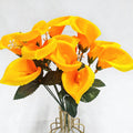 Ramo artificial de Cala mini, 31 cm, 7 flores de seda, decoración boda y hogar, sin maceta