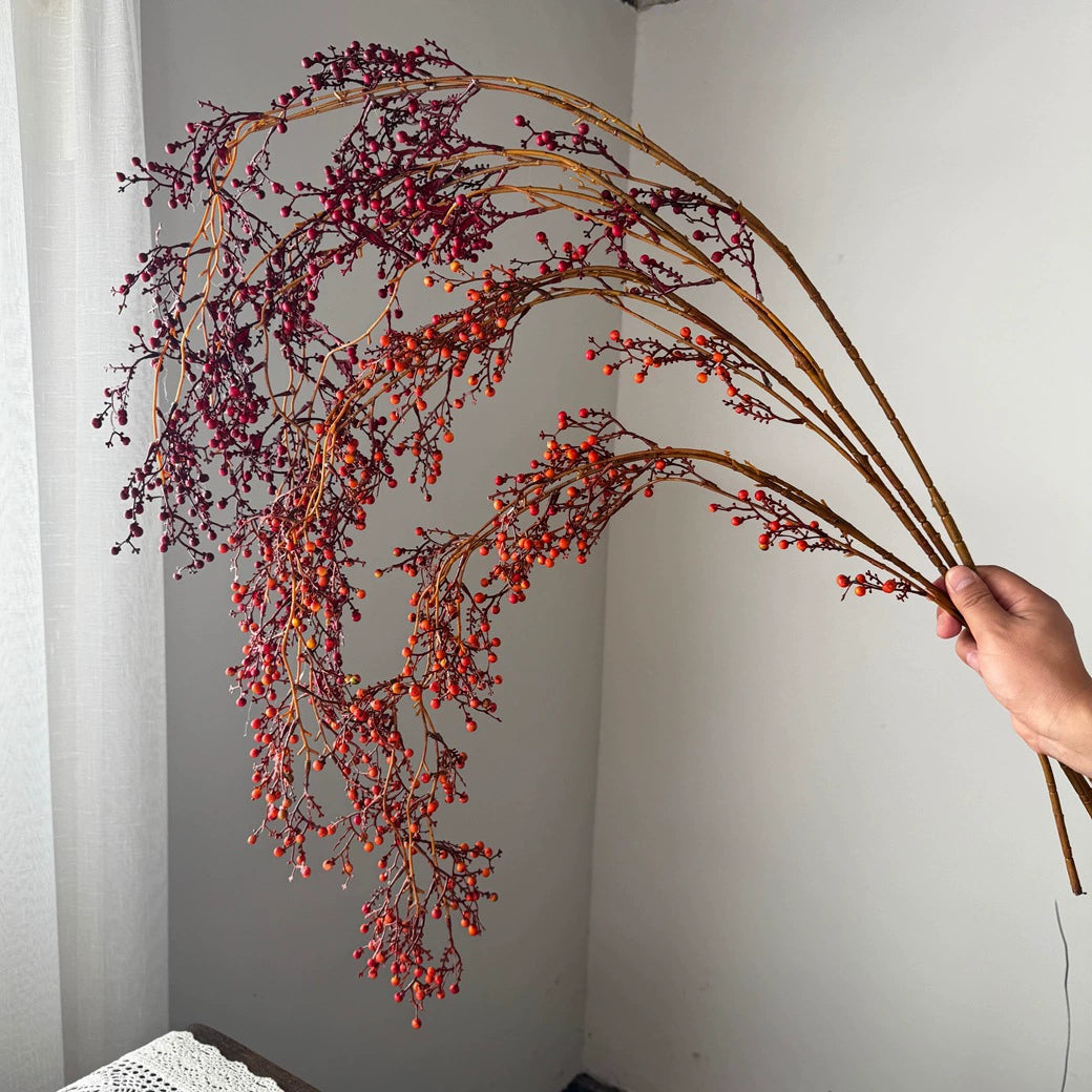 Ramo colgante artificial de 137 cm, plástico, decoración festiva para interiores, hotel, escaparate, hogar, 2 colores
