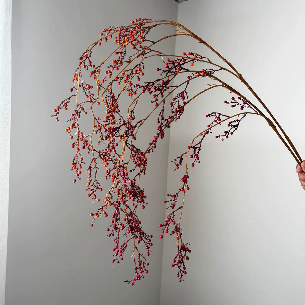 Ramo colgante artificial de 137 cm, plástico, decoración festiva para interiores, hotel, escaparate, hogar, 2 colores