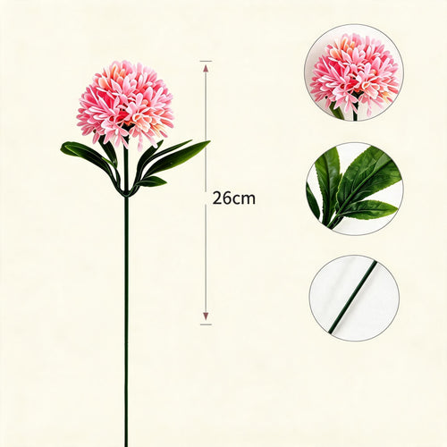 10 tallos de flores artificiales de diente de león esferico pequeño 26cm, decoración de boda y hogar, paquete de 10 unidades, sin maceta