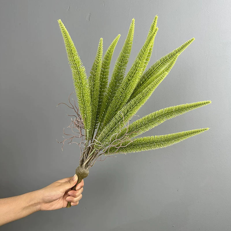 Planta artificial de cola de zorro, helecho persa tropical, 50 cm, PE/PVC, decoración interior y exterior, paisajismo, escaparates