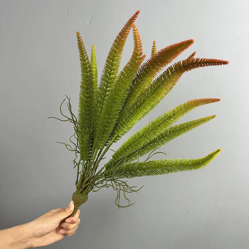 Planta artificial de cola de zorro, helecho persa tropical, 50 cm, PE/PVC, decoración interior y exterior, paisajismo, escaparates