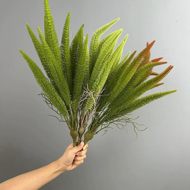 Planta artificial de cola de zorro, helecho persa tropical, 50 cm, PE/PVC, decoración interior y exterior, paisajismo, escaparates