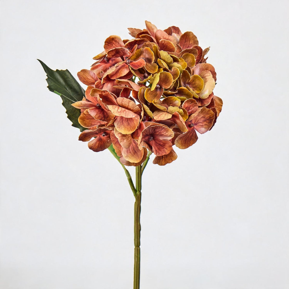 Hortensia artificial de 40 cm, tallo único, flor de 15 cm, decoración para bodas y hoteles, sin maceta