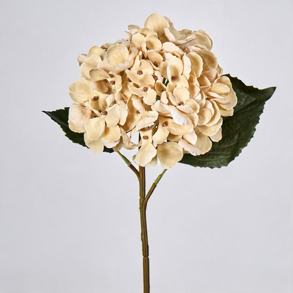 Hortensia artificial de 40 cm, tallo único, flor de 15 cm, decoración para bodas y hoteles, sin maceta