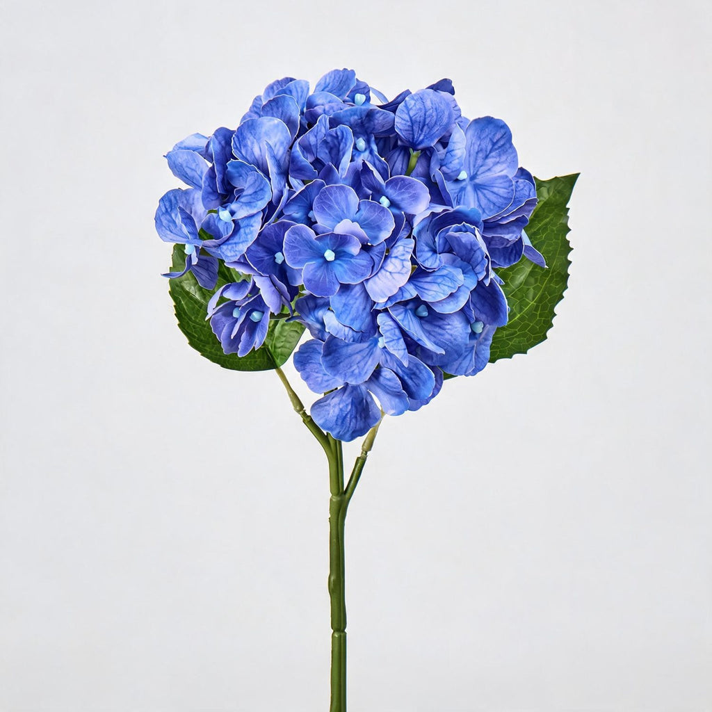Hortensia artificial de 40 cm, tallo único, flor de 15 cm, decoración para bodas y hoteles, sin maceta