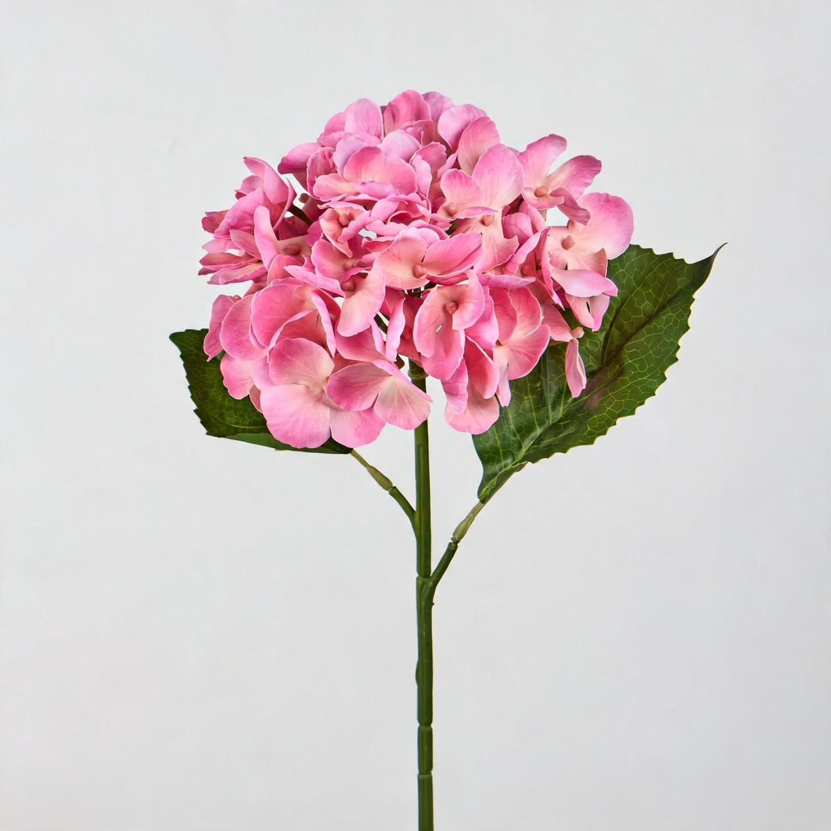 Hortensia artificial de 40 cm, tallo único, flor de 15 cm, decoración para bodas y hoteles, sin maceta