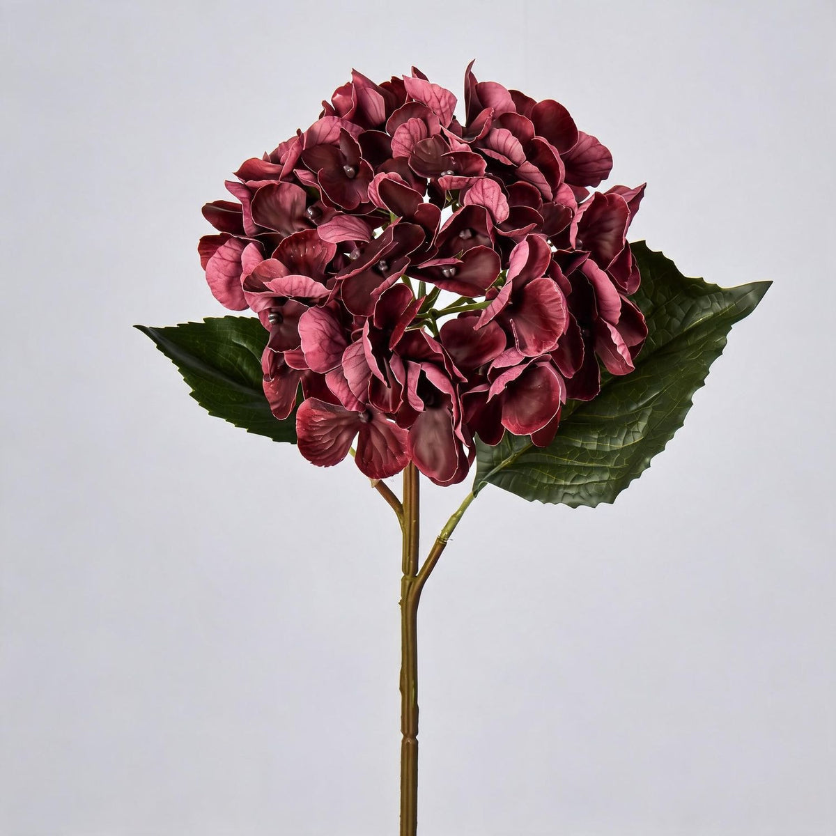 Hortensia artificial de 40 cm, tallo único, flor de 15 cm, decoración para bodas y hoteles, sin maceta