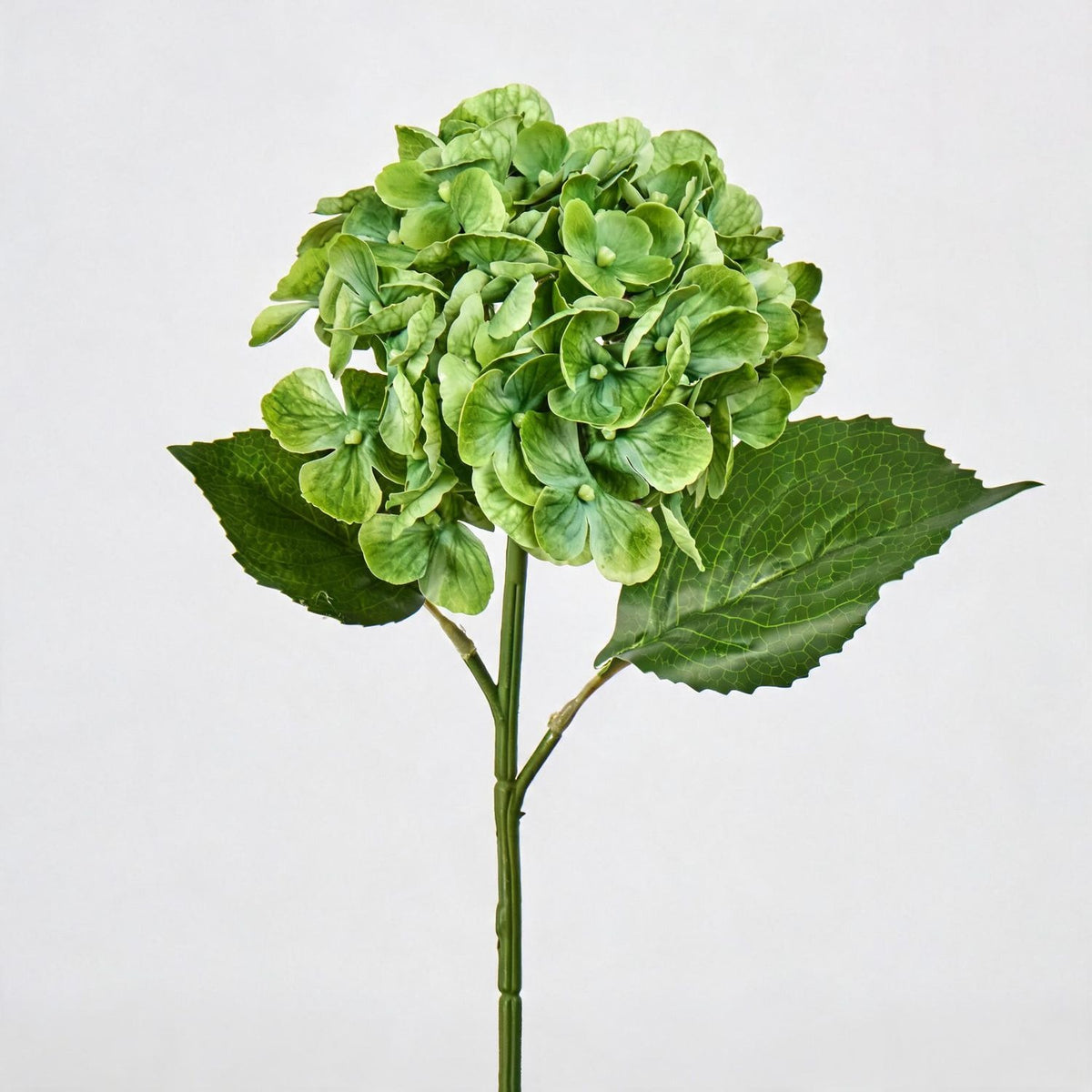 Hortensia artificial de 40 cm, tallo único, flor de 15 cm, decoración para bodas y hoteles, sin maceta