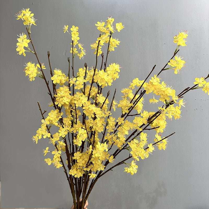Ramo artificial de peral en seda, 110 cm, tallo flexible, decoración de interior para hogar, hotel y escaparates