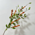 Ramo artificial de acebo con bayas rojas/naranjas, 115 cm, seda, decoración festiva retro para hogar, hotel o escaparate