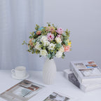 Ramo artificial de rosas mixtas 50 cm, sedas, 5 flores, decoración moderna para bodas, hogar, hoteles, eventos