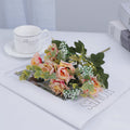Ramo artificial de rosas mixtas 50 cm, sedas, 5 flores, decoración moderna para bodas, hogar, hoteles, eventos