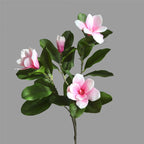Planta Artificial de Magnolia Premium, 1 Vara con 4 Flores, 100 cm, Látex de Tacto Real, Decoración Moderno para Hogar, Hotel y Escaparates
