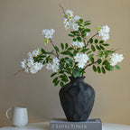 Flores artificiales de gardenia, tallo único con 30 flores, 74 cm, tejido de seda, decoración moderna para interiores