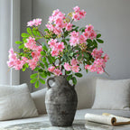 Flores artificiales de gardenia, tallo único con 30 flores, 74 cm, tejido de seda, decoración moderna para interiores