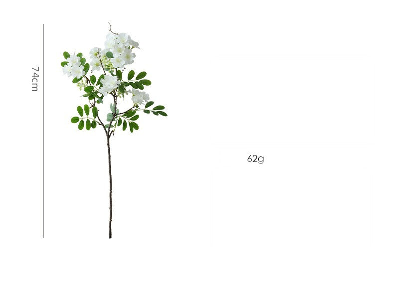 Flores artificiales de gardenia, tallo único con 30 flores, 74 cm, tejido de seda, decoración moderna para interiores