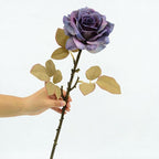 Ramo de rosas artificiales de seda, 3 tallos de 49 cm, flor de 12 cm, decoración de boda y hogar