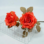 Ramo de rosas artificiales de seda, 3 tallos de 49 cm, flor de 12 cm, decoración de boda y hogar