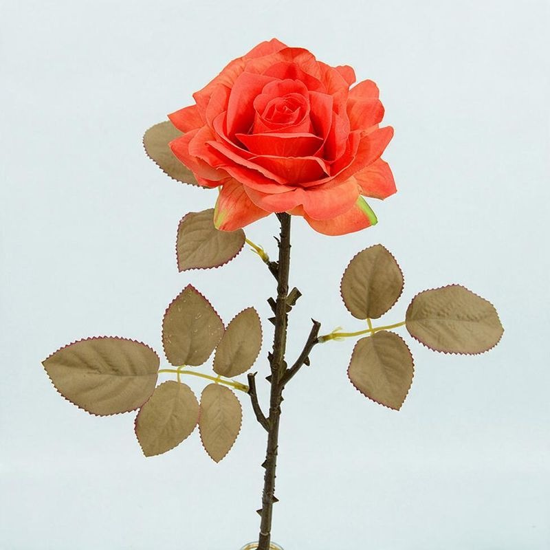Ramo de rosas artificiales de seda, 3 tallos de 49 cm, flor de 12 cm, decoración de boda y hogar